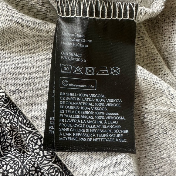 H&M women’s summer dress size extra large XL sleeveless white black geometric - Picture 9 of 13